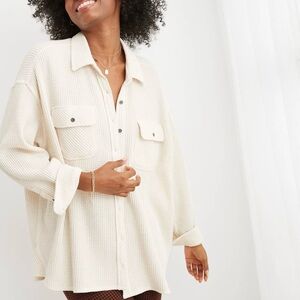 Aerie LumberJane S Waffle Shirt in Heather Frost Small